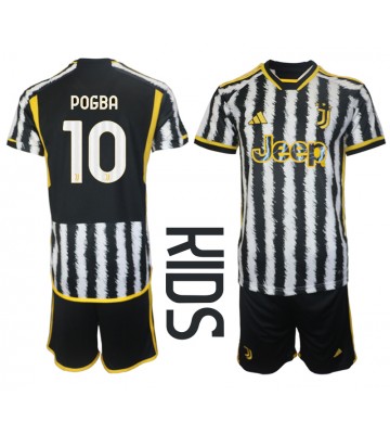 Juventus Paul Pogba #10 Replica Home Stadium Kit for Kids 2023-24 Short Sleeve (+ pants)